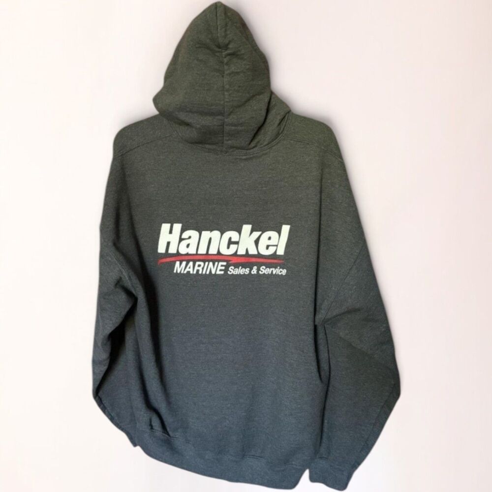 Yamaha Hoodie Gray Hanckel Marine Graphic Pullover Sweatshirt Unisex s/m